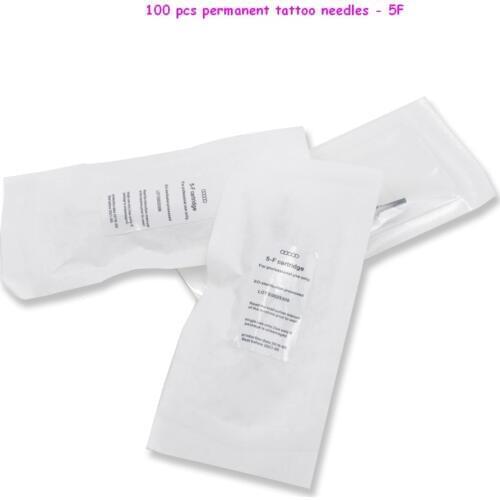 100pcs Professional Disposable Sterilize Permanent Makeup Needles 5F Rotary Tattoo Machine Needles Tattoo Supplies