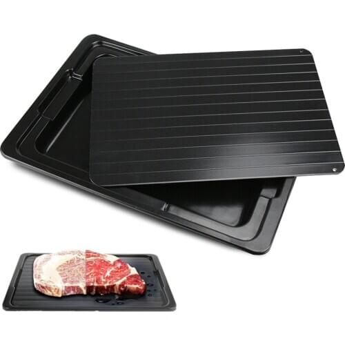 2pcs Fast Defrosting Tray Durable Multi-functional Classic Texture Frozen Food Meat Quick Defrost Kitchen Plate Board