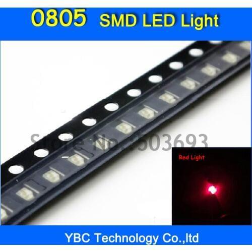 200pcs/lot 0805 SMD Ultra Bright Red Light LED LED Diode