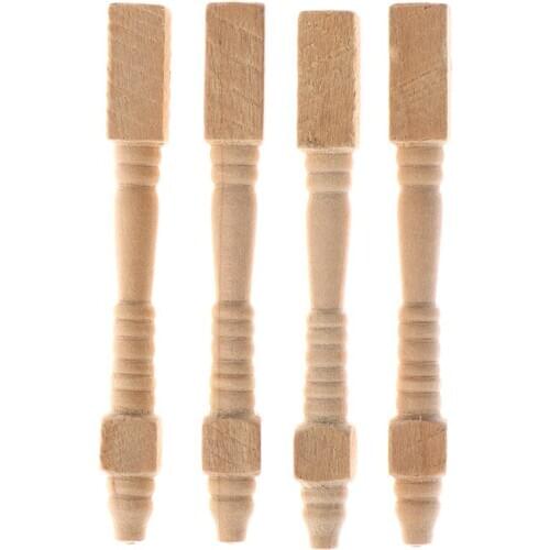 4pcs/lot 1:12 Dollhouse Miniature DIY Wooden Furniture Chair Table Leg Accessories