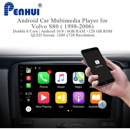 Car DVD GPS Navigation For Volvo S80 ( 1998-2006）2 Car Radio Multimedia Video Player Navigation GPS Android 10.0 double din