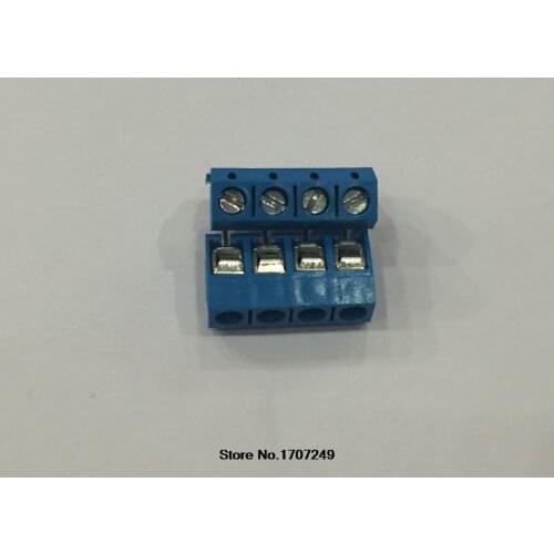 Free Shipping 100pcs 4Pin Screw blue PCB Terminal Block Connector 5mm Pitch