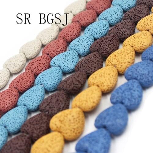 Free Shipping 20mm Select by Color Flat Heart Beads Volcanic Rock Lava Loose Beads 15inch