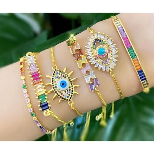 Bettyue Lovely Design For Women Multicolors Different Shape Bangles Zirconia Dazzling Decoration Attending Party Fashion Trend