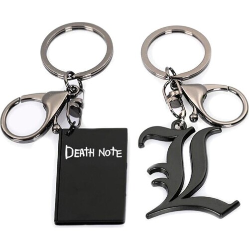 Anime Death Note Keychain Black Note Book Pendant Keyrings Men Women Fashion Trinket Jewelry Bags Car Keyholder