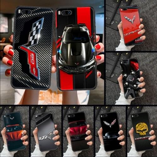 Super Car Corvette Phone case For Xiaomi Mi Max Note 3 A2 A3 8 9 9T 10 Lite Pro Ultra black silicone waterproof luxury prime
