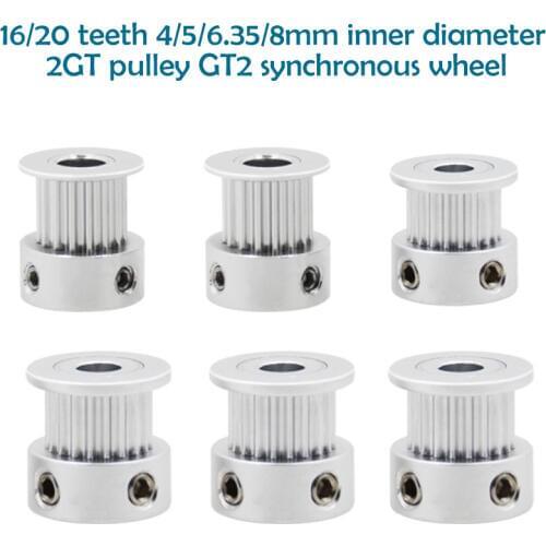 3D Printer Parts GT2 Timing Pulley 16 Tooth 2GT 20 Teeth Aluminum Bore 5mm 8mm Synchronous Wheels Gear Part For Width 6mm