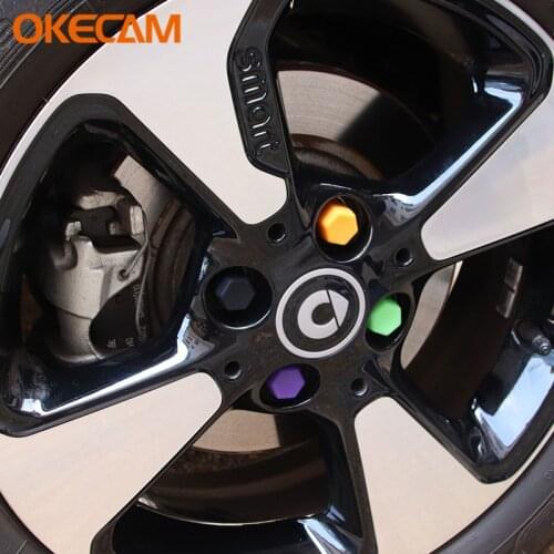 For New Smart Fortwo Forfour 453 Car Wheel Caps Bolts Covers Nuts Silicone Auto Wheel Hub Protectors Screw Cap Anti Rust Cover