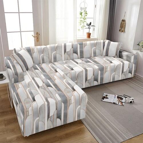 Elastic Sofa Cover Stretch Sectional Corner Couch Cover Universal Cover For Living Room 1/2/3/4 Slipcover,L Shaped need buy 2pcs