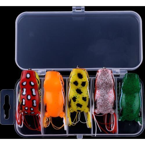 HENGJIA 5pcs/Box Soft Ray Frog Fishing Lures 5.5CM/12G Hard Bait Carp fishing Wobbler Top Water Pesca Fishing Tackle