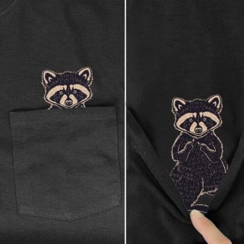 CLOOCL Cotton T-Shirt Fashion Pocket Bear Printed T-shirt Mens for Women Shirts Harajuku Casual Tops Cotton Tees