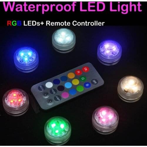 Remote Control Color Change Round Aquarium LED Light Submersible Fish Tank Lamp