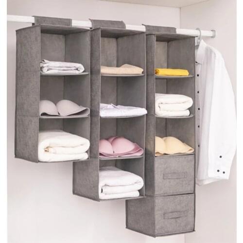 Wall Portable Organizer Wardrobe Closet Clothing Organization Wardrobe Hanging Storage Bag Interlayer Drawer Type Clothes Hanger