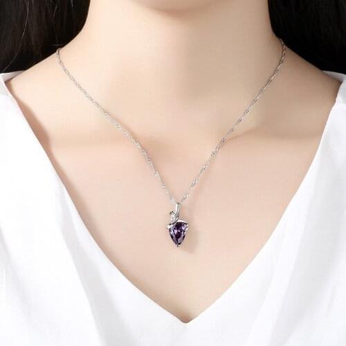 Drop-Shaped Necklace Women Ladies Wedding Party Jewelry Gold Chain Colorful Crystal Pendant Necklace Female Pendant New