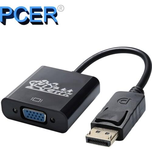 PCER DisplayPort DP to VGA Adapter Cable Male to Female Converter Display Port VGA DP VGA Adapter