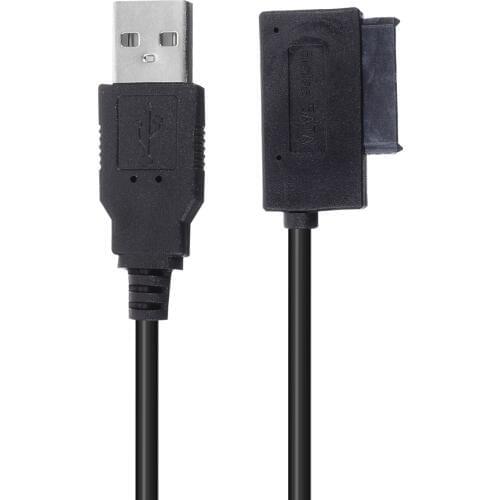 For Laptop CD/DVD ROM 35CM USB 2.0 to Mini Sata II 7+6 13Pin Adapter Converter Slimline Drive Converter HDD Cable MAYITR