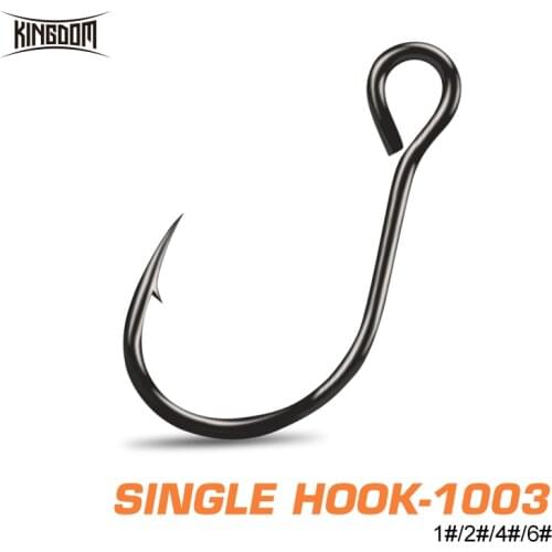 Kingdom Fishing Hooks Stainless Steel Single Circle Fly Fishing 1# 2# 4# 6# Sharp Barbed Hook Fishing Accessories Lure Tackles