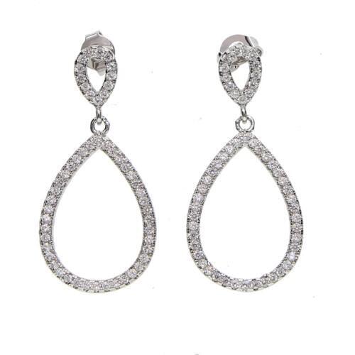 Three colors micro pave aaa clear cubic zirconia cz tear drop studs geometric elegant bridal fashion cz earring