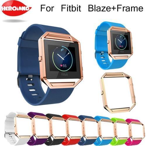 Sport Wristband for Fitbit Blaze Band Soft Silicone Watch Replace Strap 23mm Width for Fitbit Blaze Watch with Rose Gold Frame