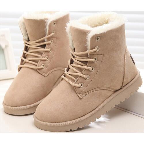 Women Boots Warm Plush Snow Boots Faux Suede Winter Shoes Woman Botines Classic Winter Boots For Female Ankle Botas Mujer