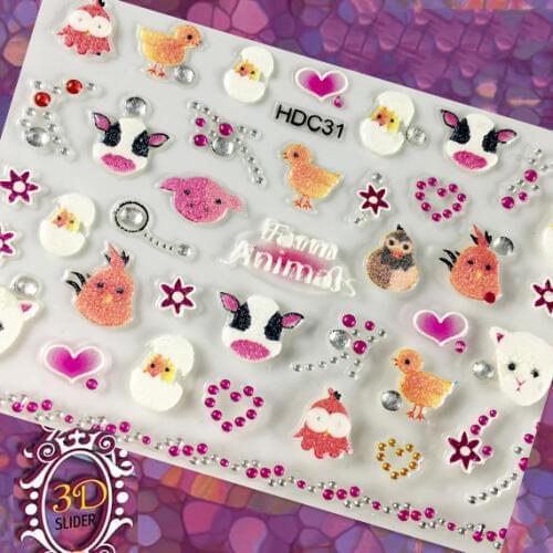 1Set=24 Sheets 3D Nail Art Sticker Unique Self-Design Embossed Flower 24 Different Styles Nail Tips Decoration DIY Nail Patch