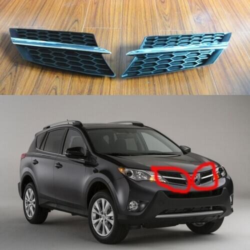 1Pair Replacement Front Bumper Upper Hood Grills Grilles Insert for Toyota RAV4 2013-2016