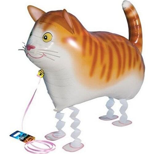 1pc Cute Pet Cat Foil Balloon Walking Animals Inflatable Helium Balloon For Baby Shower Kids Birthday Party Decorations and Gift