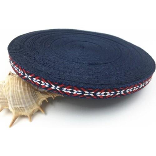 10Yards 10mm 1/2" Woven Jacquard Ribbon Red White Crossing Line Party Home Decoration Gift Wrapping Handmade Clothing Accessory