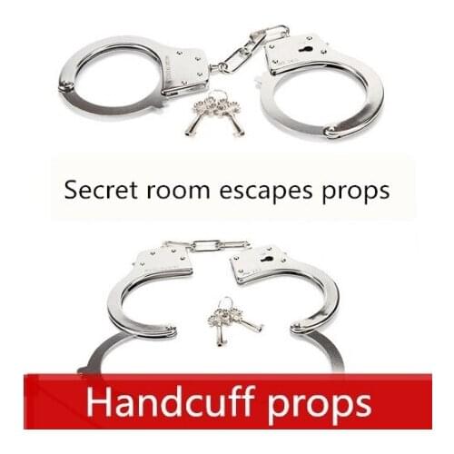 10piece/lot free shipping Metal handcuffs Theatrical performance props Secret room escapes props Cos performance props