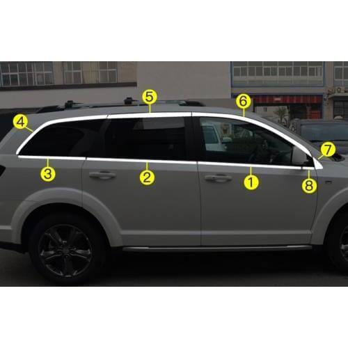 Stainless Steel Window Strip Cover Trim 16Pcs Fit For Dodge Journey 2009-2018