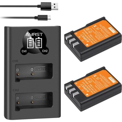 2 Pcs 2400mAh EN EL9 EN-EL9a EN EL9a EL9a Camera Battery Charger Kits for Nikon EN-EL9a D40 D40X D60 D5000 D3000 Camera