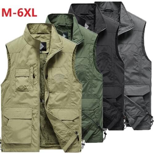 2020 Outdoor Men Military Clothing Waistcoat Army Tactical Many Pockets Vest Sleeveless Jacket Reporter Waistcoat Fishing M-6XL