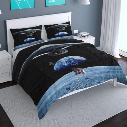 3D Printed Twin Full Queen King Size Bedding Set Star Trek Duvet Cover Set Comfortable Bed Linens Home Textile for Boys Adults
