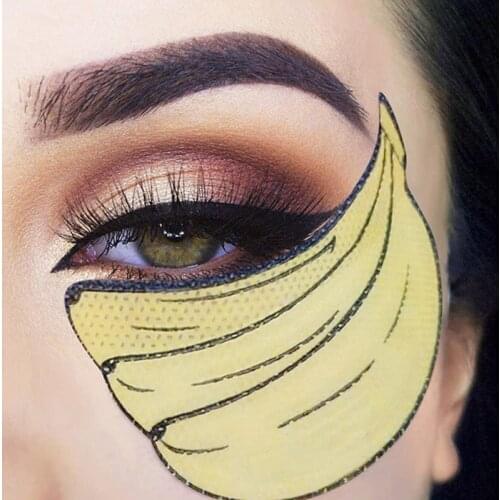 5 Pair Banana Shape Eye Makeup Template Sticker Non-woven Eyeliner Eyeshadow Makeup Tool for Eye Makeup Stencil Cat Eyes Tool