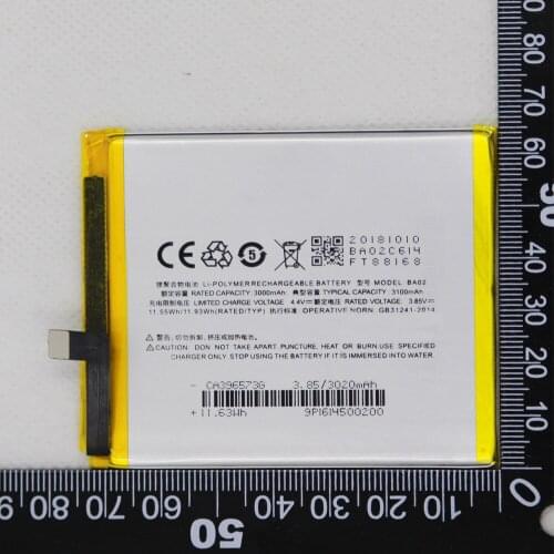 5pcs/lot 3100mAh Smartphone battery ForMeizu BA02 phone Replacement Batteries
