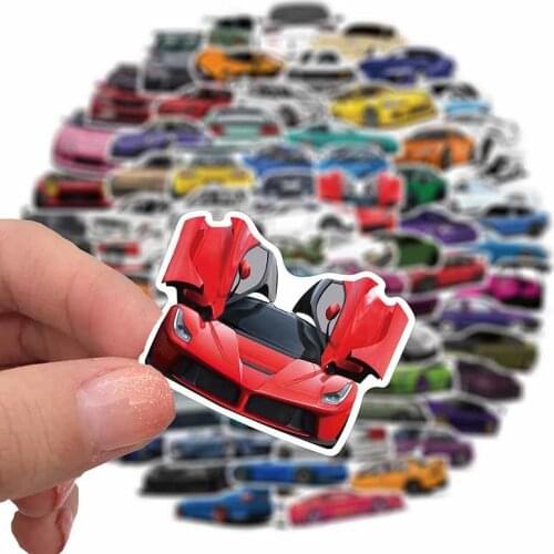 50/100PCS JDM Car Modification Japanese Culture Water Cup Guitar Locomotive Sticker Toy Waterproof Creative
