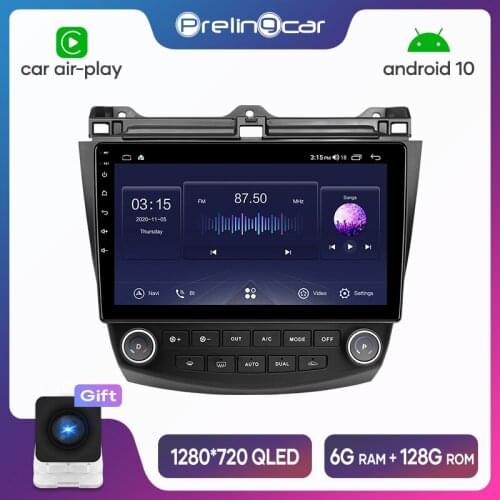 Prelingcar Android 10.0 For Honda Accord 7 2003 2004 2005-2008 Car Radio Multimedia Video Player GPS Navigation NO DVD 2 Din DSP
