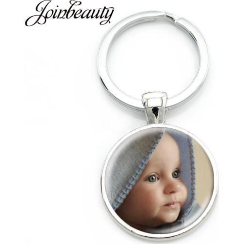 JOINBEAUTY Custom Keychain Photo Of Your Mum Dad Baby Children Grandpa Parents Custom designed Photo Jewelry NA01