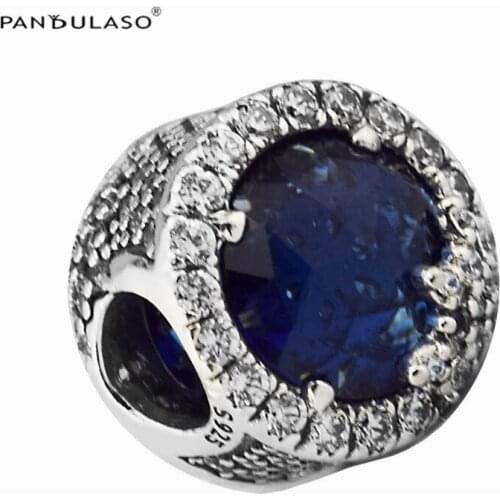 Beads For Jewelry Making Dazzling Snowflake Charm Twilight Blue Fits European Charms Bracelets Woman DIY Sterling Silver Jewelry