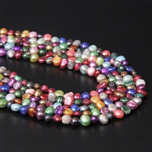 Natural Cultured Freshwater Pearl Beads Dyed Punch Loose spacer Pearls Beads for Jewelry Making DIY Necklace Bracelet 14'' 5-6mm