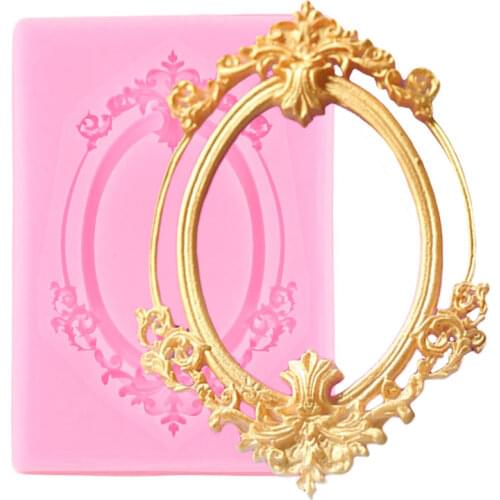 European Baroque Frame Silicone Mold Relief Cake Border Chocolate Fondant Mould Candy Clay Resin Molds Cake Decorating Tools