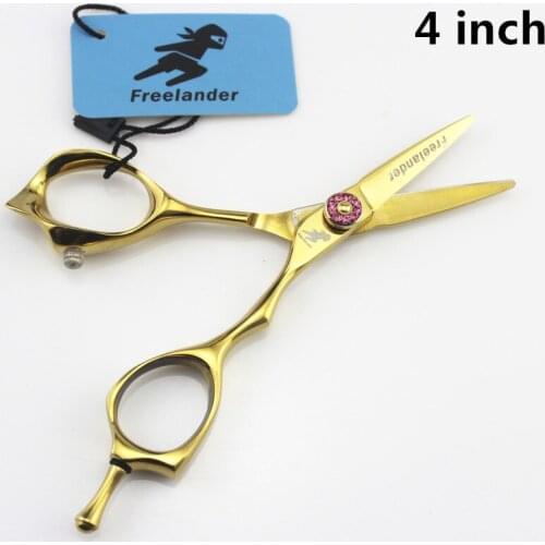 Freelander 4/5 inch Gold Small Scissors Liu Haircut &amp Repair Eyebrows Cutting Thinning Hair Scissors Professional High Qualit