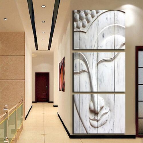 HD printed 3 piece canvas wall art Buddha meditation painting buddha statue wall art canvas prints Free shipping FA257 NO FRAME