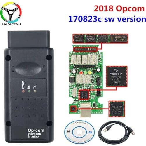 2018 OPCOM 170823c V1.95 firmware for Opel OPCOM with PIC18f45 Chip OBDII Diagnostic Tool OPCOM v1.95 v1.99 v1.70 Opcom