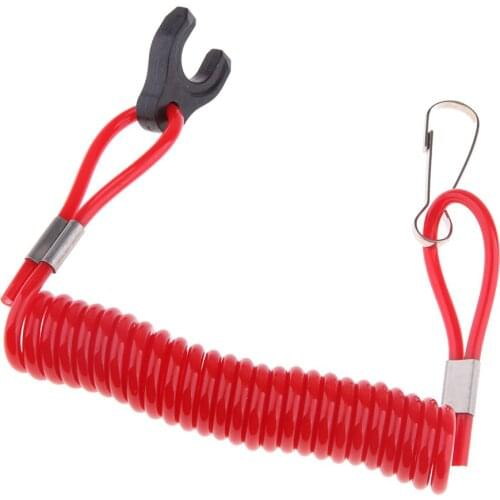Boat Engine Kill Switch Key Ignition with Lanyard Fit for Tohatsu - Red