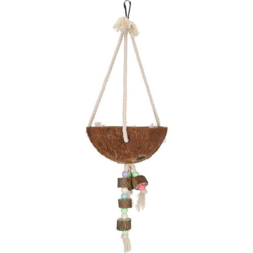 Coconut Bird Nest Cage Parrot Coconut Shell Swing Natural for Parakeet for Canary for Parrot