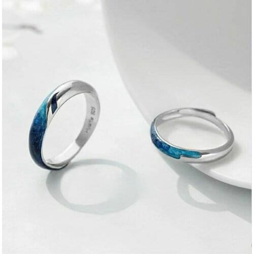 New Jinyu Van Gogh Starry Sky Couple Ring Japan and South Korea Simple Men and Women Tail Ring Personality Student Ring Trend