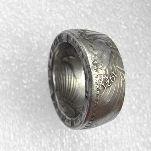 US 20$ '1921' Silver Plated Coin Ring Handcrafted US In Sizes 7-14