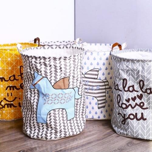 1pc Cloth Storage Basket Art Folding Dirty Clothes Toys Household Storage Bucket Dirty Clothes Laundry Basket