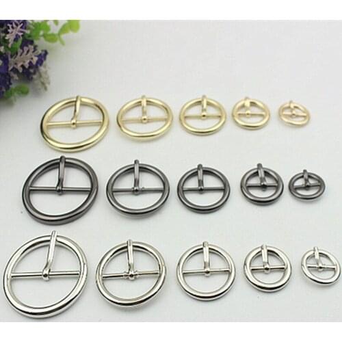 30pcs 15-38mm Round Metal Belt Buckle Adjust Pin Buckles DIY Women Coat Sewing Buttons for Bags Clothing Decorate Accessories